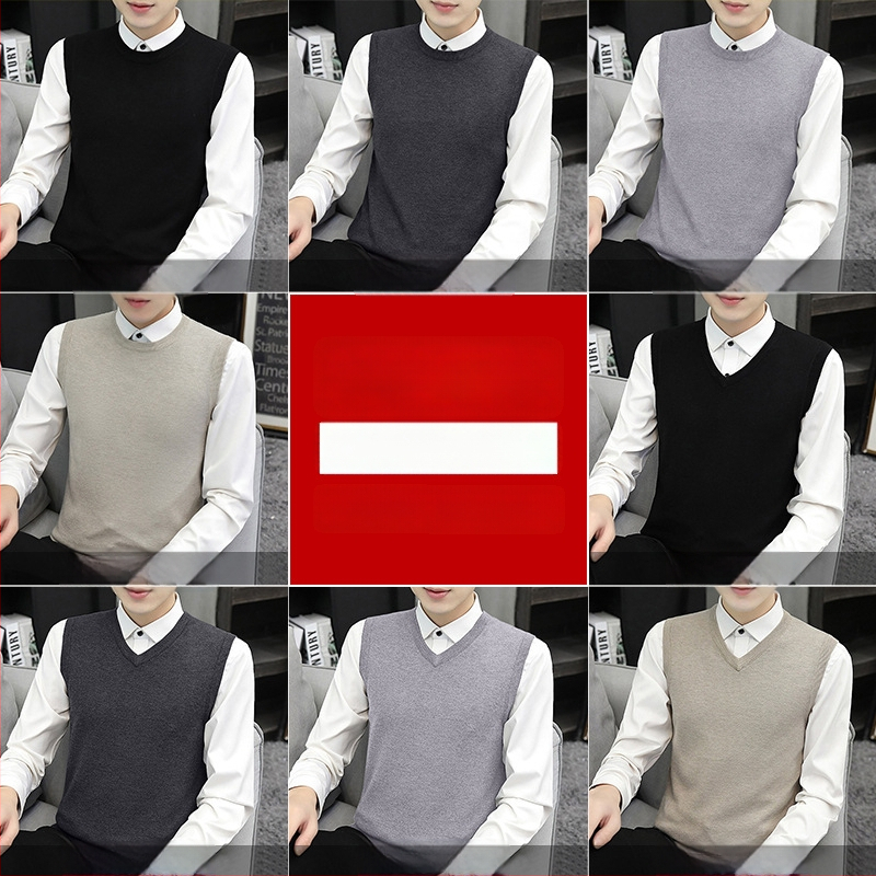 Meeste varrukateta kootud vest standing-kaelusega – kitsas lõige, ribane alumi, 95% viskoos, sügis-talveks