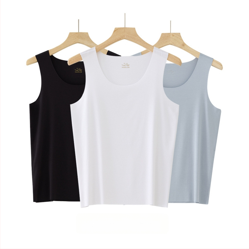 Pánske tielko bez rukávov, Mulberry Silk Modal zmes, kruhový výstrih, ľahké 121–140 g/m², športový štýl