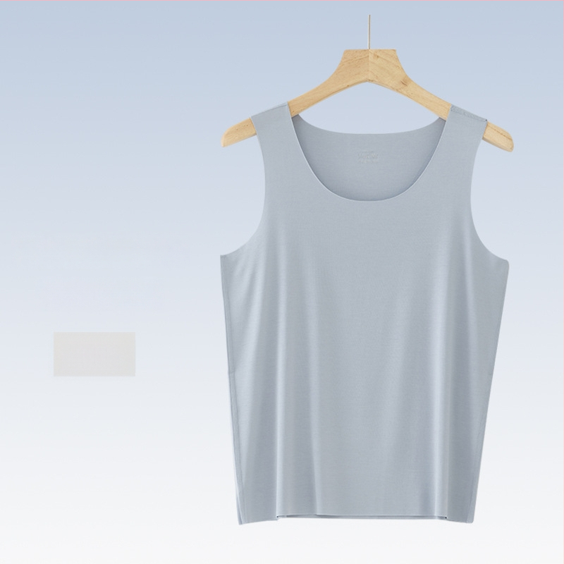 Pánske tielko bez rukávov, Mulberry Silk Modal zmes, kruhový výstrih, ľahké 121–140 g/m², športový štýl