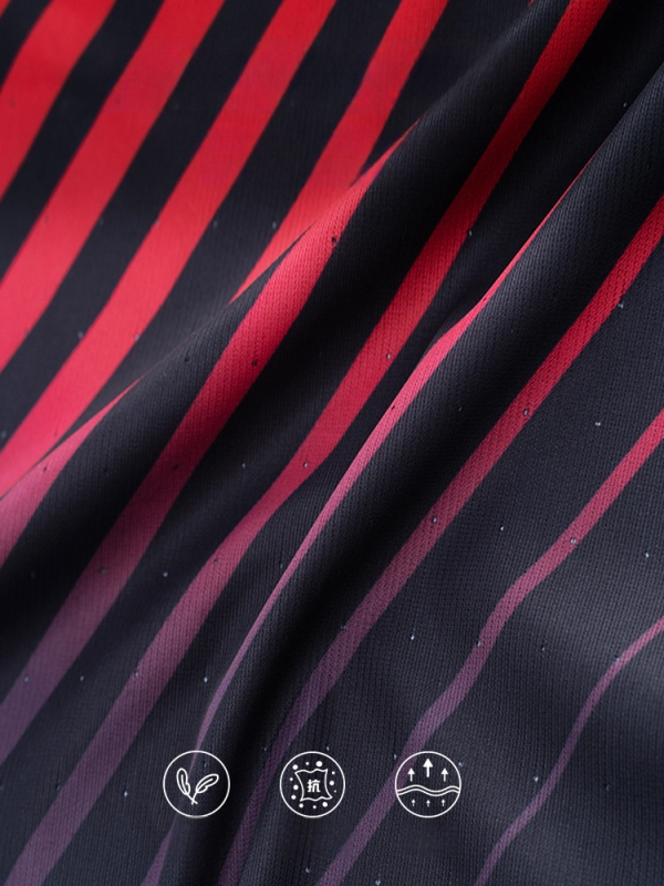 Мъжки спортен потник за бягане – дишащ полиестер, бързосъхнещ, райета, за атлетика