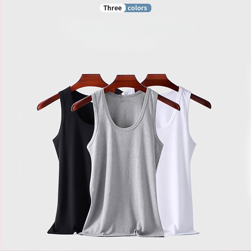 Pánske bavlnené tielko na základný vrstvy, 90–95% bavlna, kruhový výstrih, univerzálny štýl