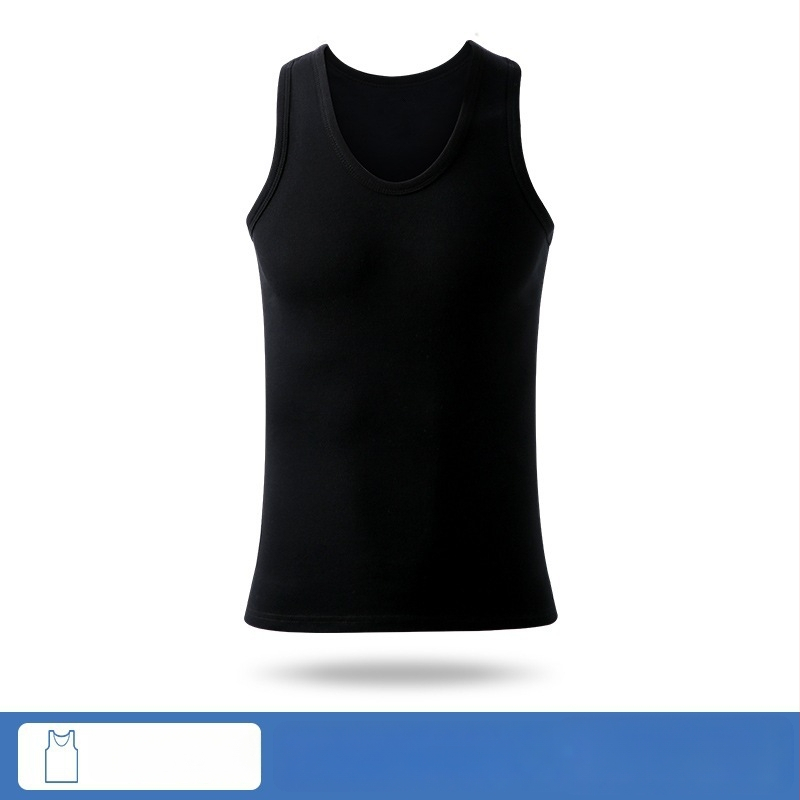 Pánske bavlnené tielko na základný vrstvy, 90–95% bavlna, kruhový výstrih, univerzálny štýl