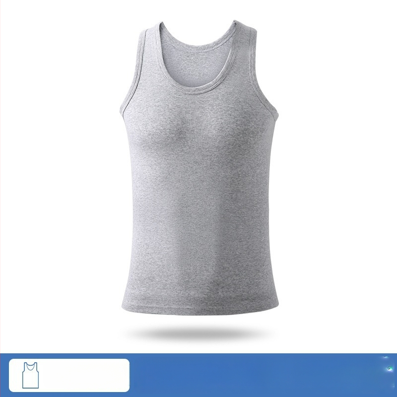 Pánske bavlnené tielko na základný vrstvy, 90–95% bavlna, kruhový výstrih, univerzálny štýl