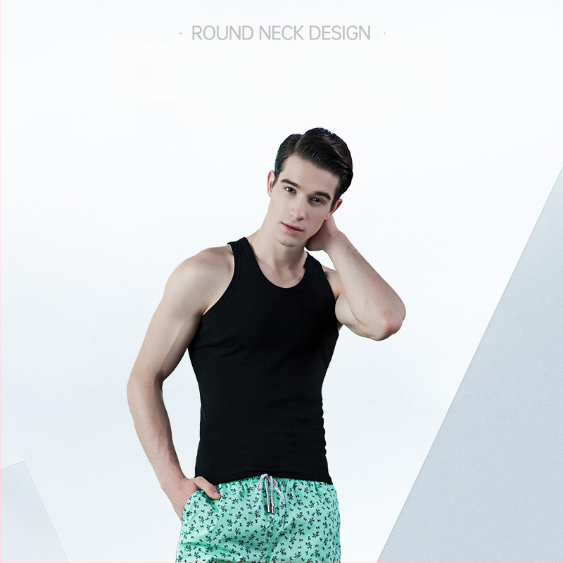 Pánske bezrukvávové tričko z bavlny 100%, okrúhly výstrih, ľahká látka 121–140 g/m², leto 2025