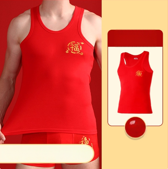 Mužská vesta z 100% bavlny, Kangji Bird, kruhový výstrih, všetky ročné obdobia, stredná hmotnosť 141–160 g/m²