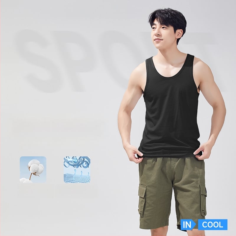 Pánske tielko zo 100% bavlny, V-krk, tenká látka, model XI58811, letné obdobie