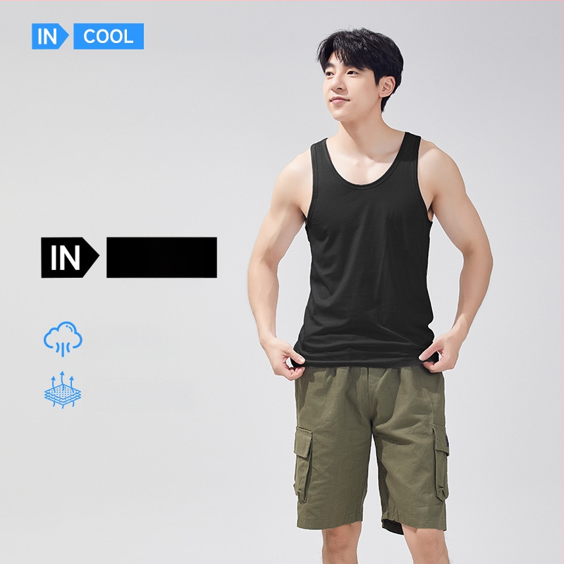 Pánske tielko zo 100% bavlny, V-krk, tenká látka, model XI58811, letné obdobie