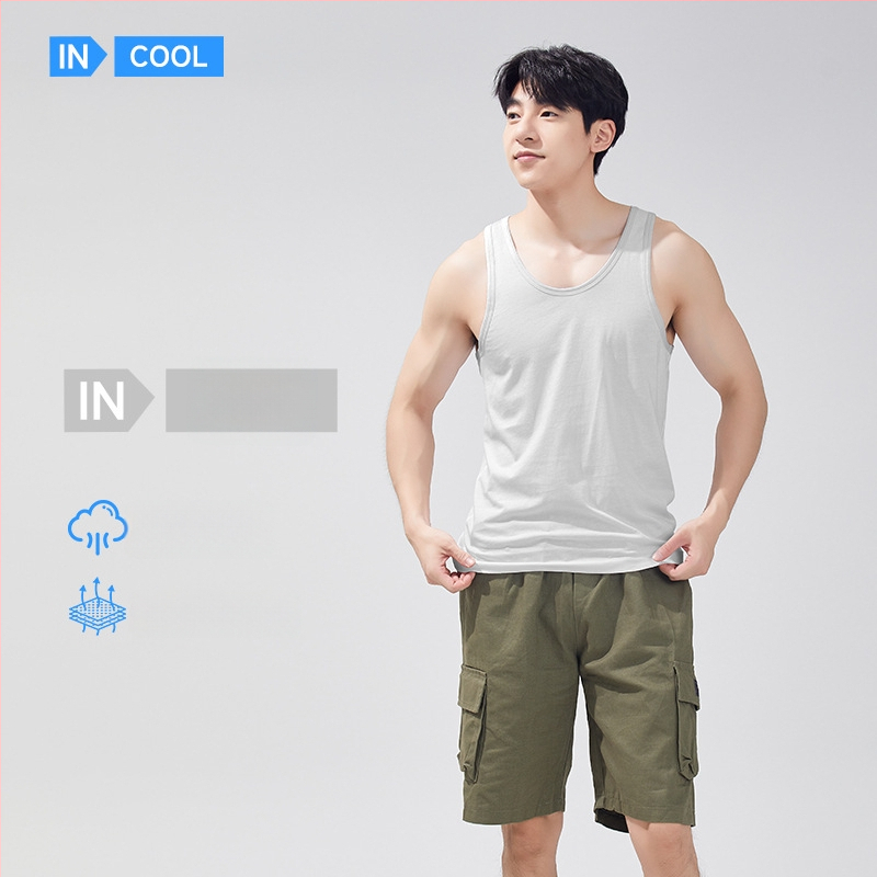 Pánske tielko zo 100% bavlny, V-krk, tenká látka, model XI58811, letné obdobie