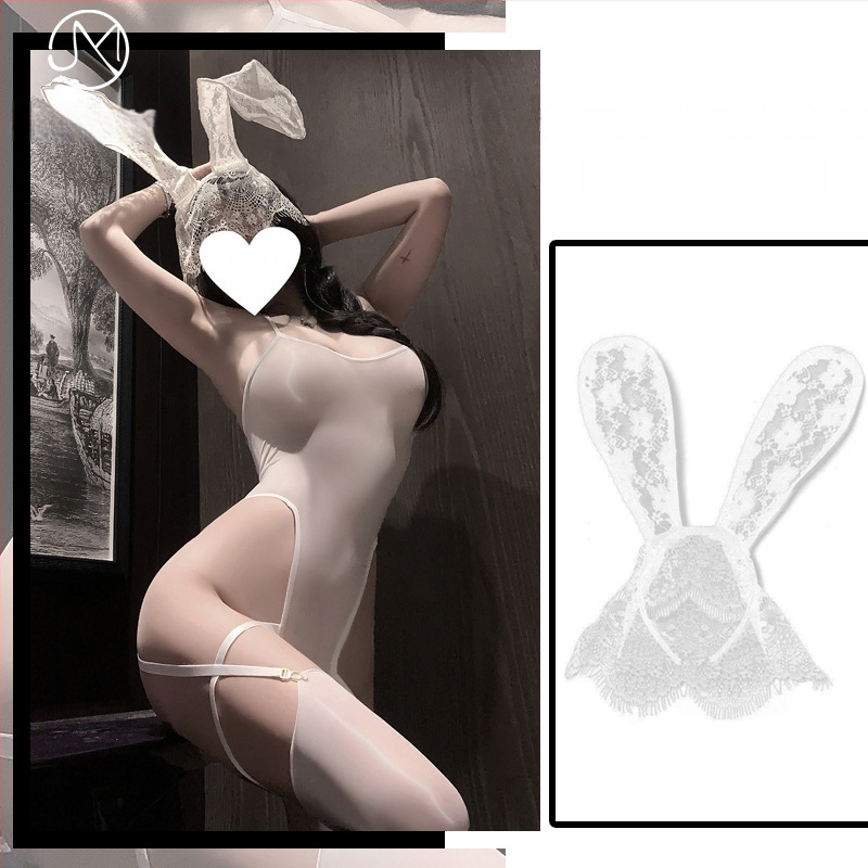 Set body s otvorom, priehľadný lesklý polyester, štýl čongszam/uniforma pre hranie rolov