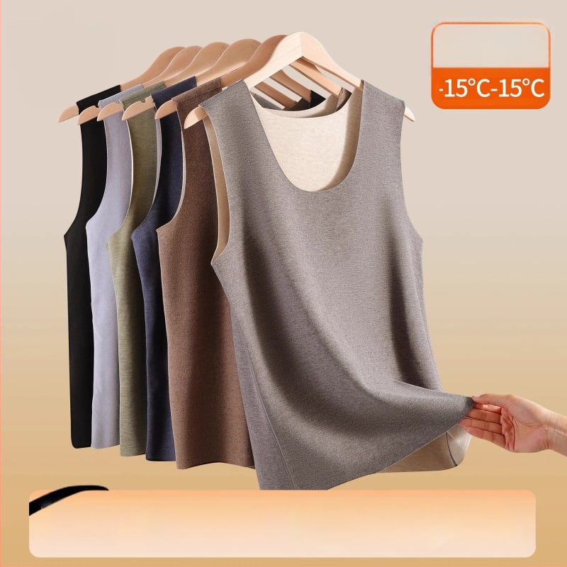 Pánska termovesta, kašmírovopoliesterová zmes, hrubý materiál 251–300 g/m², okrúhly golier, vhodná na zimu, jar a jeseň