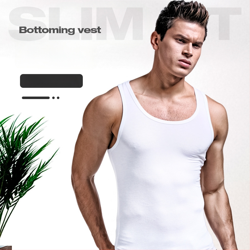 Pánska vesta zo viskózy so širokými ramenami, úzky strih, okrúhly výstrih, hrubá tkanina 201-250 g/m2, leto/jeseň