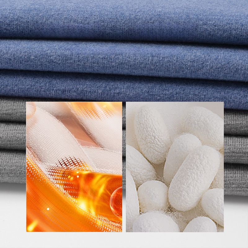 Pánska termálna vesta s V-krkom, fleece podšívka, pletené tkanivo, stredná dĺžka, polyester-spandex (90–95% polyesteru)