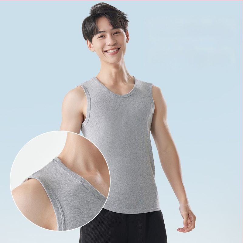 Pánska bavlnená vesta s širokými ramenami, bez rukávov, V-krk, voľnočasový štýl, 95–100% bavlna, gramáž tkaniny 181–200 g/m²