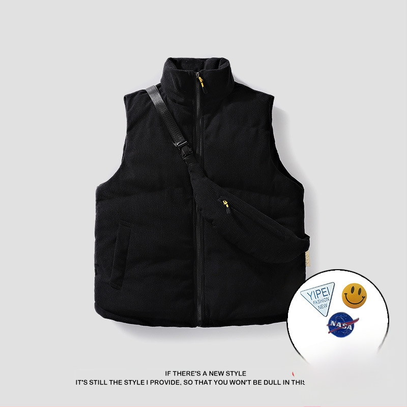 Pánske vesty z kordury so výplňou z imitácie hodvábu a bavlny, voľný strih, japonský štýl