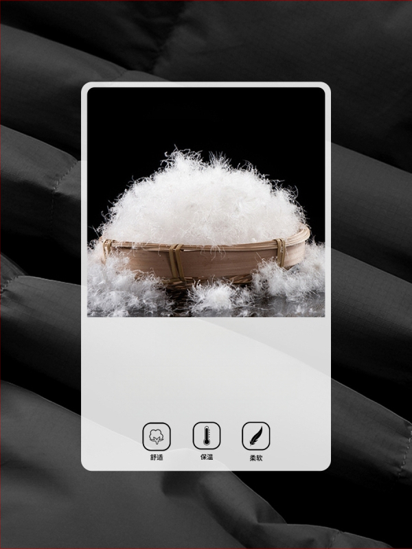 Hlboká vesta s výplňou husieho peria, stojací golier, zips, viac vreciek, zimné oblečenie