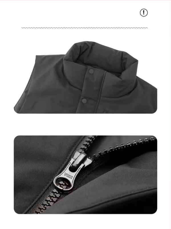 Pánska vesta so stojacím golierom, výplň 60–90 g, fleece podšívka, zips, voľný strih