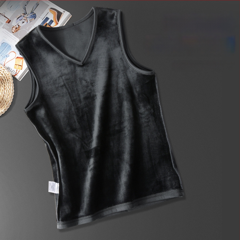 Pánska tielko vesta s fleecovou podšívkou, bavlna 40% – úzky strih, zima, bežné nosenie