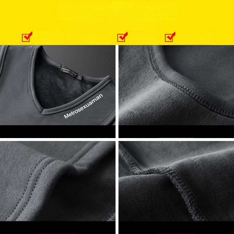 Pánska tielko vesta s fleecovou podšívkou, bavlna 40% – úzky strih, zima, bežné nosenie