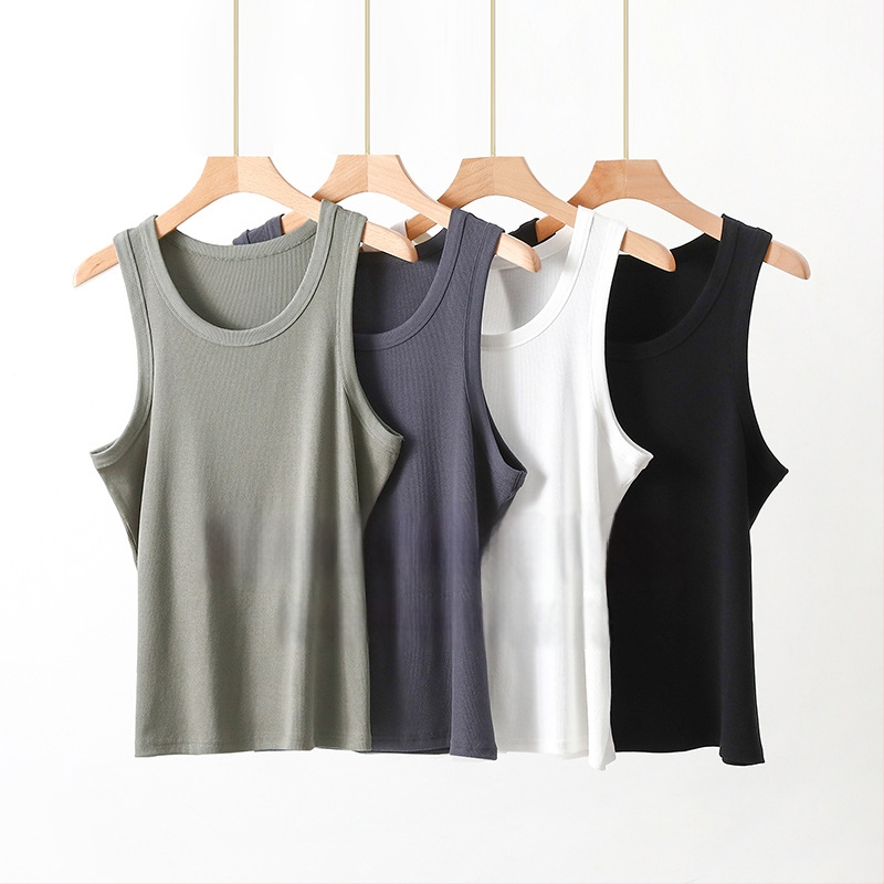 Vesta so širokými ramenami, okrúhly výstrih, Ecocos tkanina, vlákno regenerovanej celulózy, leto