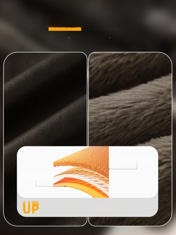 Detská PU kožená bunda s fleecovou podšívkou, zapínanie na zips, golier typu rever, dlhé rukávy, krátky strih