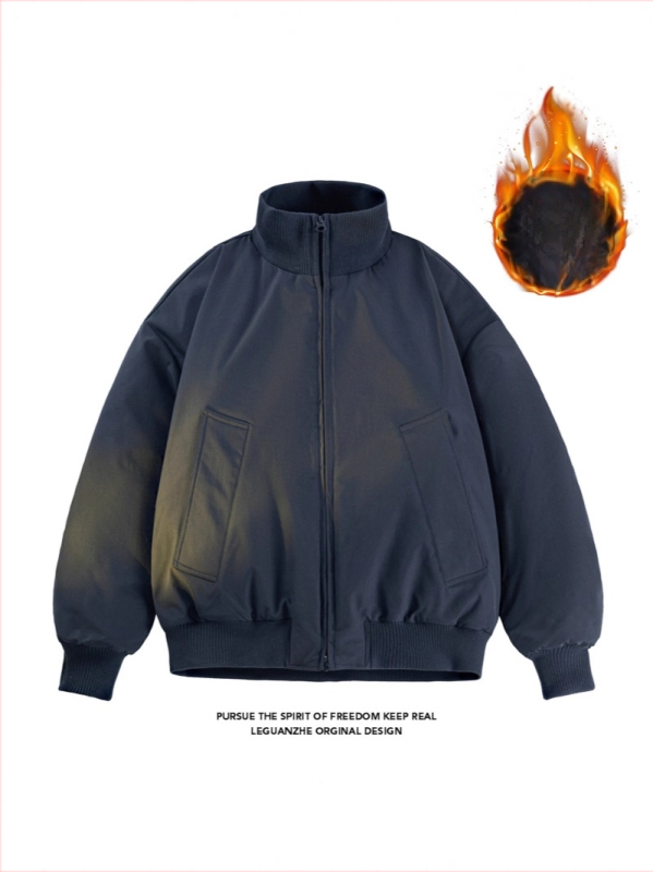 Мъжко авиаторско бомбър яке със свободна кройка, цип за закопчаване, пълнеж от полиестер и стандартна дебелина