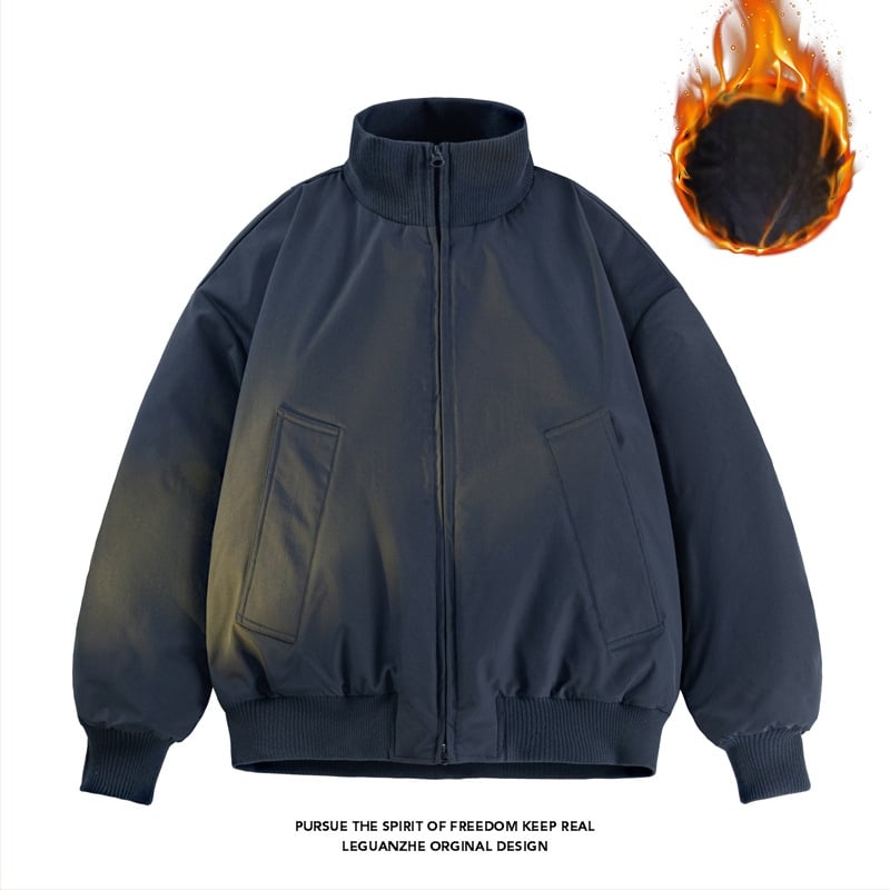 Мъжко авиаторско бомбър яке със свободна кройка, цип за закопчаване, пълнеж от полиестер и стандартна дебелина