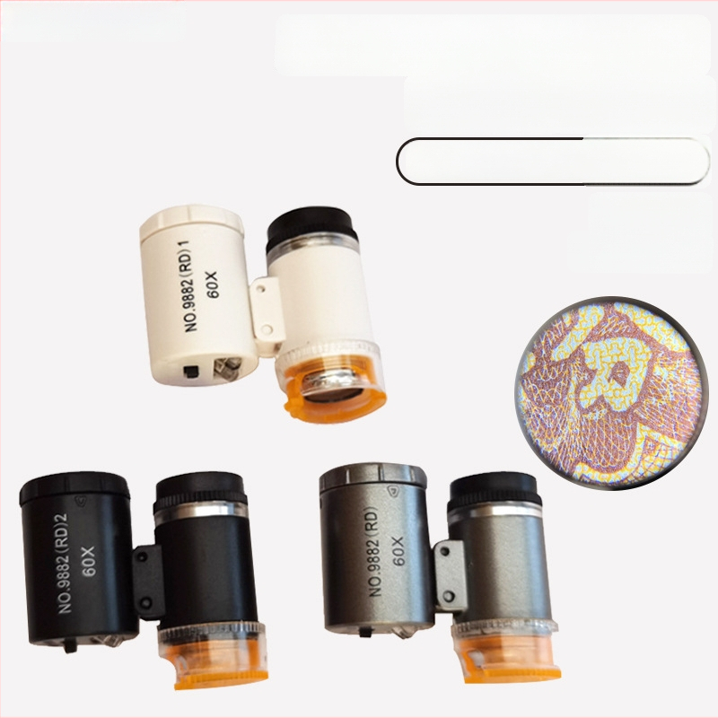 Chuda microscop portabil pentru bijuterii, 60x mărire, macro, reglabil