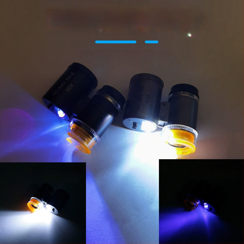 Chuda microscop portabil pentru bijuterii, 60x mărire, macro, reglabil