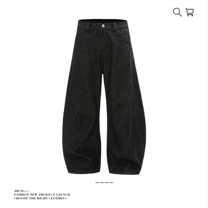 Džíny s voľným strihom, široké nohavice, stredný pás, 100% bavlna, kolážový dizajn, unisex