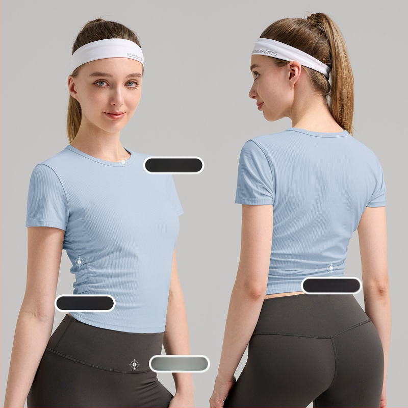 RUNA PULSE Γυναικεία T‑shirt γιόγκα - γρήγορο στέγνωμα, εφαρμογή στη μέση, κοντά μανίκια, μήκος στο ισχίο, κατάλληλο για τρέξιμο