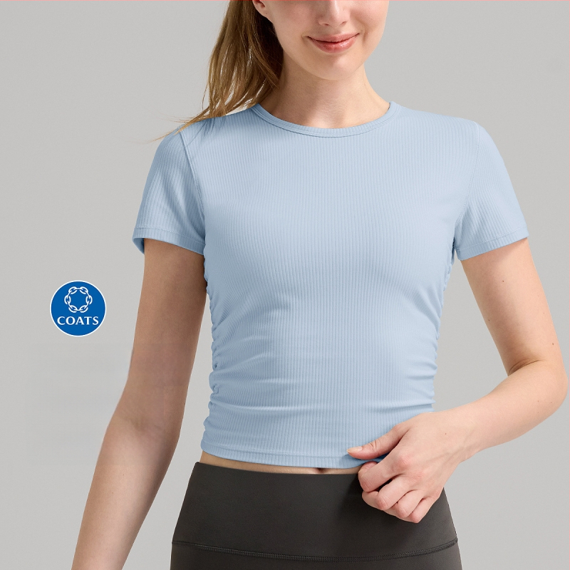 RUNA PULSE Γυναικεία T‑shirt γιόγκα - γρήγορο στέγνωμα, εφαρμογή στη μέση, κοντά μανίκια, μήκος στο ισχίο, κατάλληλο για τρέξιμο