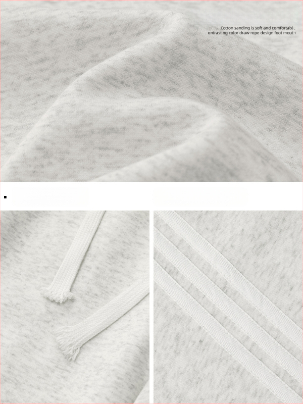 Texturované voľno strihané športové nohavice s bočnými pruhmi, voľné, stredný pás, šnúrkové zapínanie, zmes bavlny a polyesteru