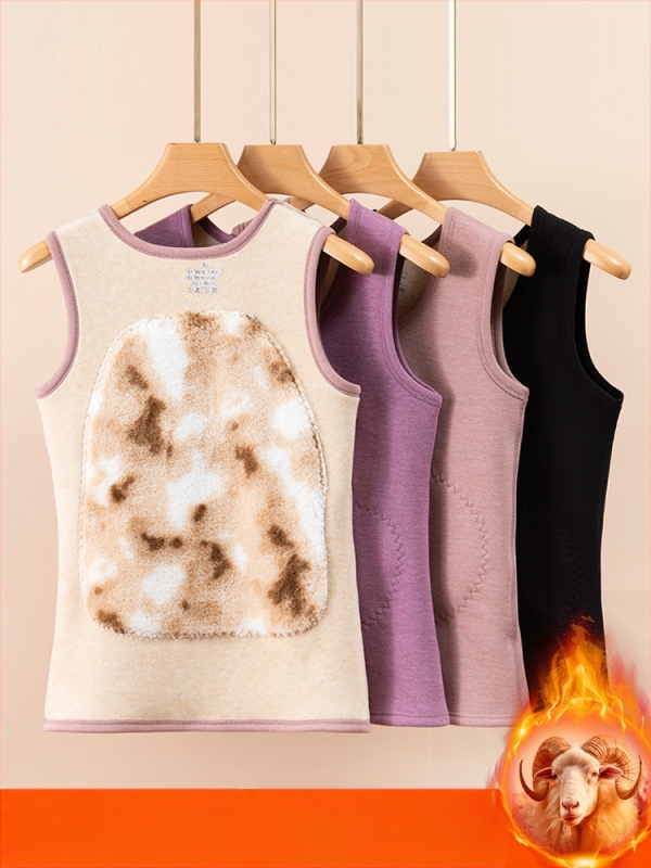 Dámska vesta z kašmíru s fleecovou podšívkou, okrúhly výstrih, voľný strih, jednobarevná, dĺžka 50–65 cm, jeseň 2024