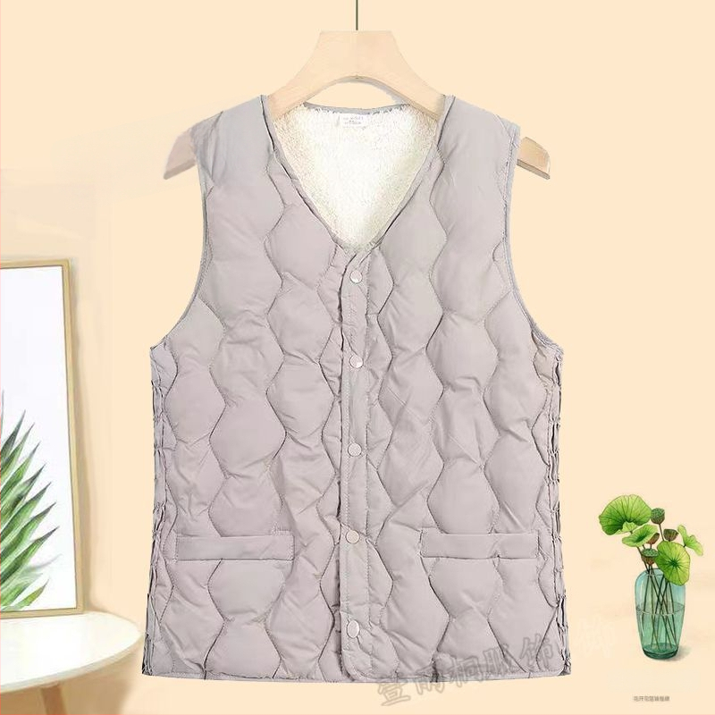 Vesta zo zmesi vlna | U-krk | Geometrický vzor | Pravidelná dĺžka 50–65 cm | Výplň z polyester-bavlna