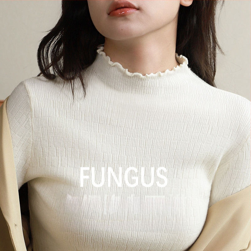 Naistele mõeldud poolkõrge kaelusega kampsun, pikad varrukad, paks fleece vooder, viskooskiud