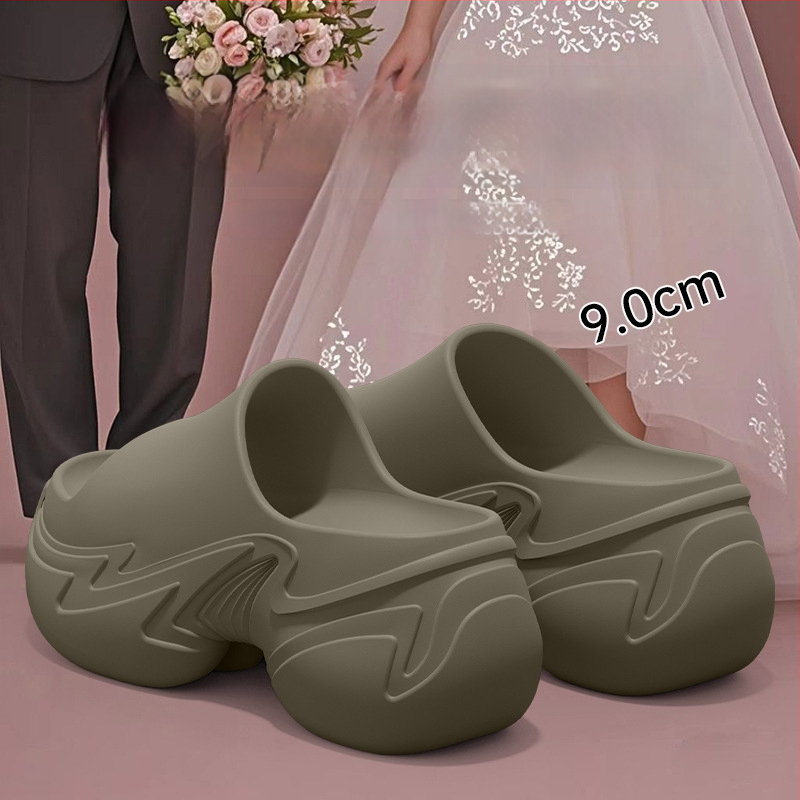 Dámske EVA platfórmové papuče na zvýšenie výšky, protišmykové, 8–11 cm hrubá podrážka, vstrekované EVA, letná obuv