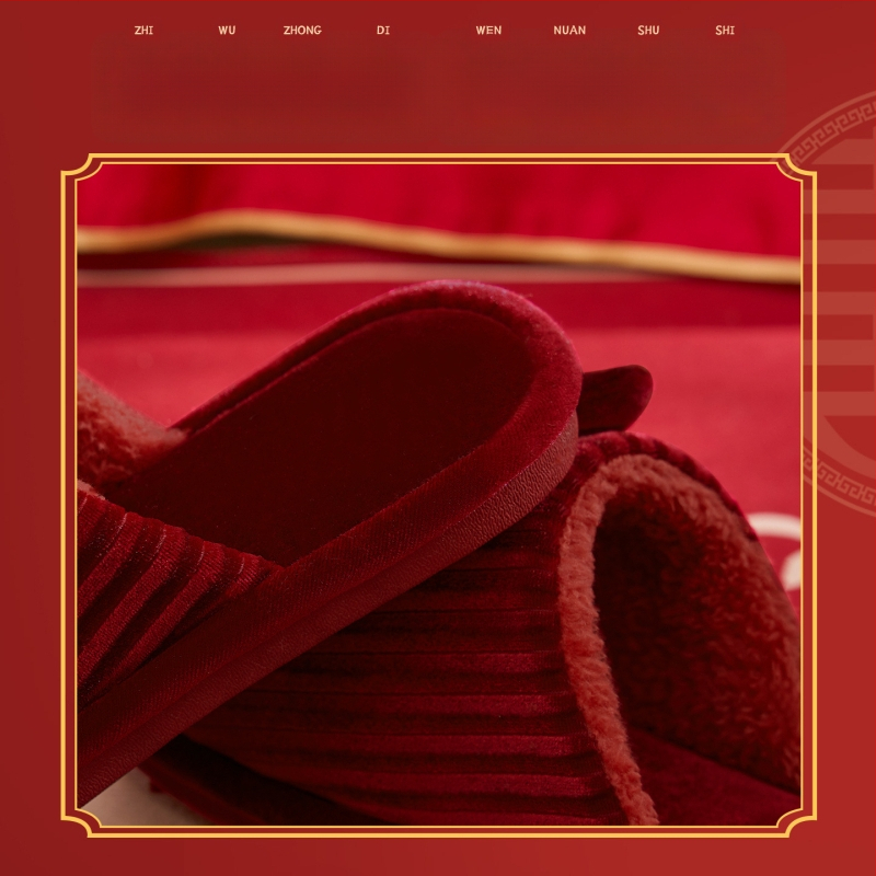 Unisex domáce papuče na zimu, Toe-loop dizajn, velúrový vrchnok, PVC podrážka, zvyšovanie výšky, teplé, protišmykové, uzavretá špička