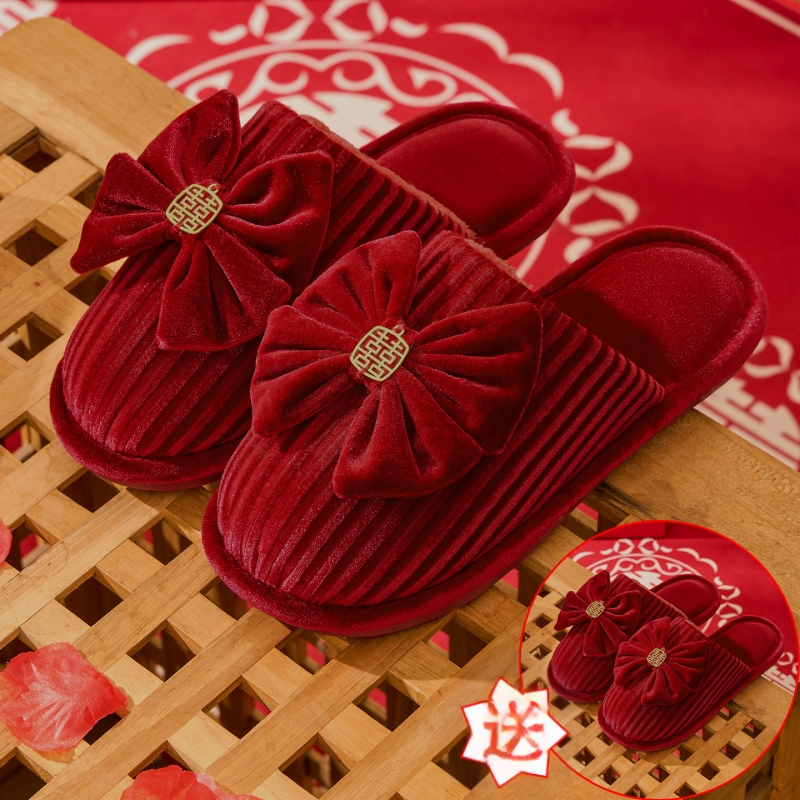 Unisex domáce papuče na zimu, Toe-loop dizajn, velúrový vrchnok, PVC podrážka, zvyšovanie výšky, teplé, protišmykové, uzavretá špička