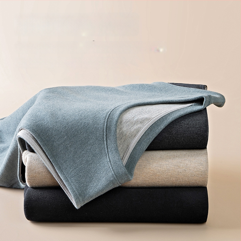 Pánska termálna vesta z viskózy, flísová podšívka, dvojitá vrstva, okrúhly výstrih, zamatový dotyk