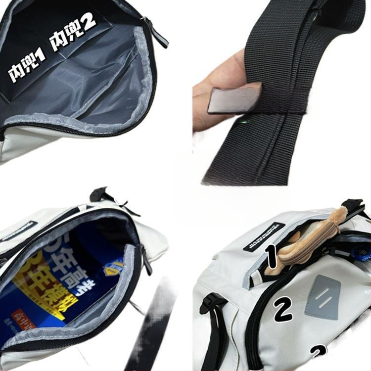 Meeste nailonist risti-kott koos zip-koti ja teleskoopkäepidmega, 37×16×13 cm