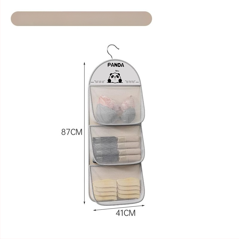 Kockovitá sieťová úložná taška – nástenný organizér na spodné prádlo, ponožky a kozmetiku