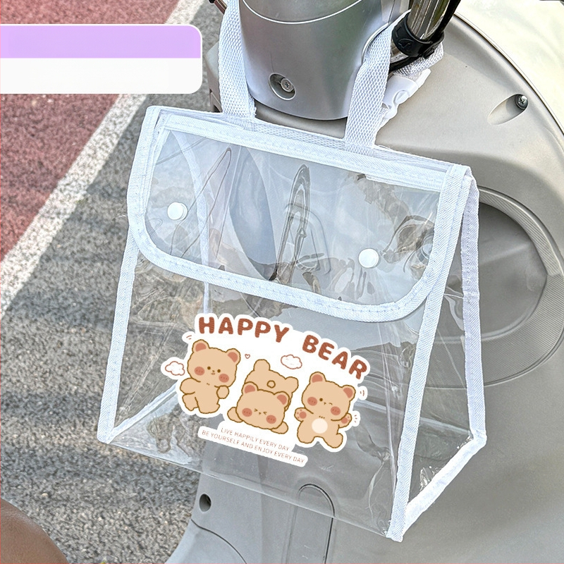 Kubovo tvarovaná nepremokavá visacia taška z PVC pre elektrické bicykle, predné vrecko na telefón a magnetické zapínanie