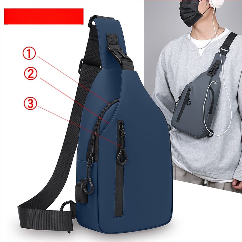 Pánska crossbody taška, mestský minimalistický štýl, PU potiahnutý materiál, odolná voči opotrebeniu, podšívka z polyesteru, určená pre obchodné cestovanie