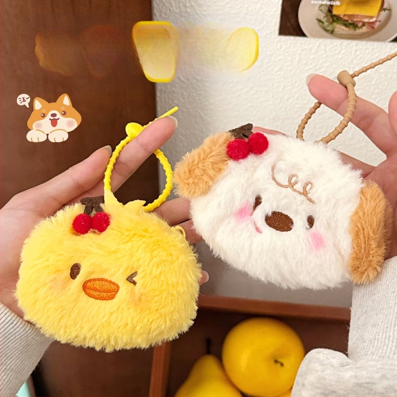 Mincovník z plyšu, kreslený vzor, neformálny cestovný štýl, 1 sklad, hmotnosť 14 g