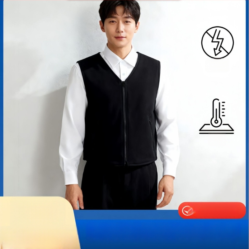 Unisex teplá vesta na zips, polyester, V-krk, jednovrstvová, stredná hrúbka