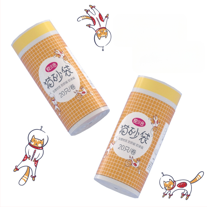 Vrecká na odpadky z mačacej toalety, zosilnené, kontinuálny kotúč, HDPE/LDPE, vhodné pre inteligentné automatické mačacie WC