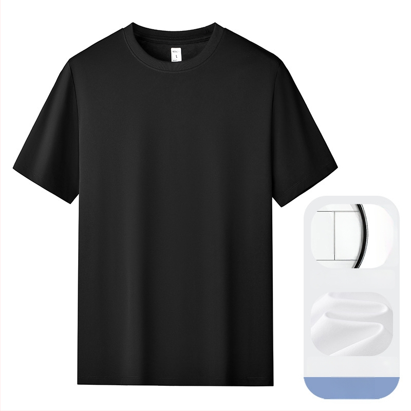 Amerigo tričko zo silk-cottonu, minimalistický priliehavý strih, kruhový výstrih, krátke rukávy, jednofarebné