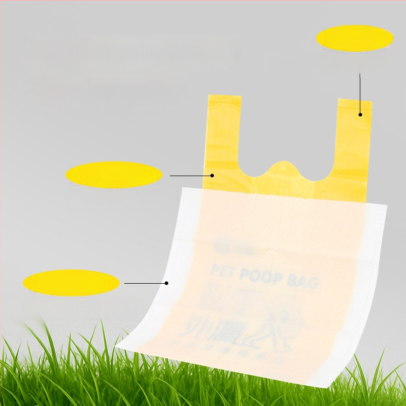 Dvojvrstvové vrecia na exkrementy pre domáce zvieratá, jednorazové, hrubé PE, Ju Miao AL1002, Pôvod Čína