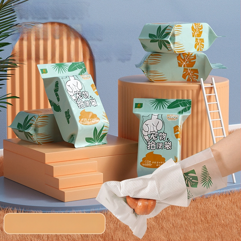 Dvojvrstvové silné tašky na psie exkrementy, prenosné pre vonkajšie použitie