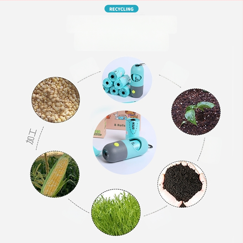 JUNGU Biologicky rozložiteľné tašky na odpadky pre domáce zvieratá, kontinuálny rol, hrubší materiál, vhodné pre psie výkaly a mačací odpad